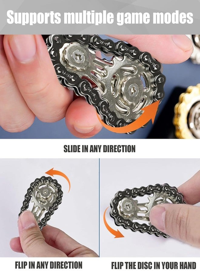 RASOFAB Zwerlin Fidget Toys for Kids, Fidget Toys, Black Compact Fidget Toys for Kids Adults Bicycle Chain Top Stress Relief Toy Durable Portable Ages - Image 3